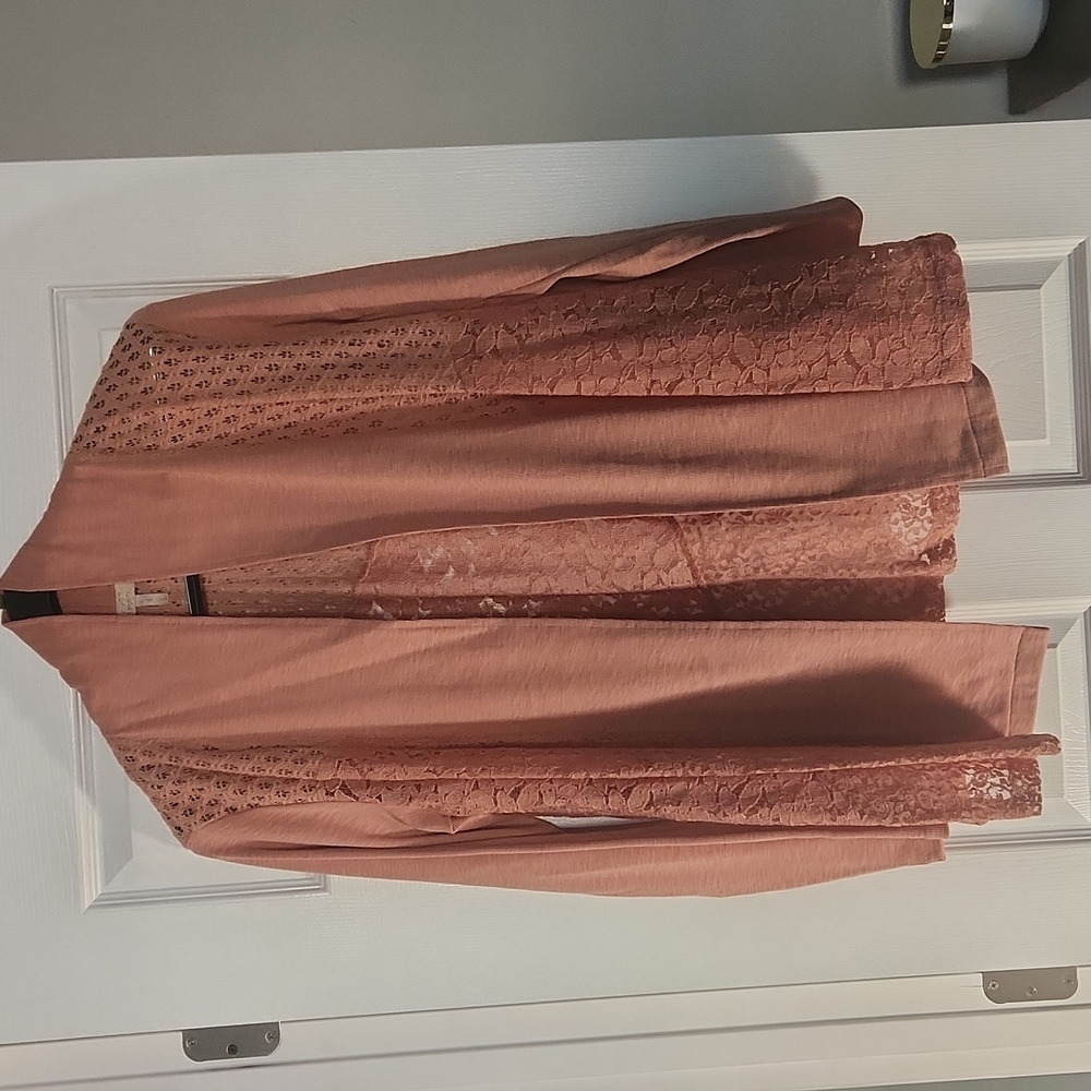 LOGO Peach lace jacket.   sz  L  NWOT